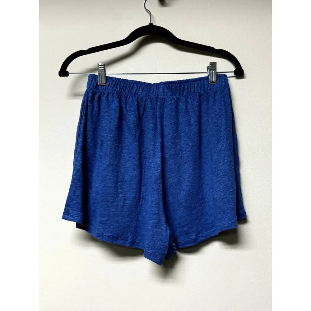 NWT - LUNYA 100% Linen Knit Henley Pajama Short Set, Blue, Sz XS - Picture 6 of 11